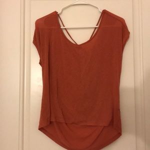Orange backless top